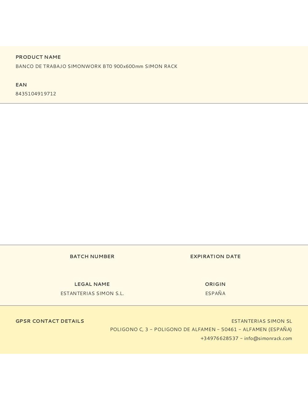 Banco de trabajo simonwork bt0 900 x 600 mm