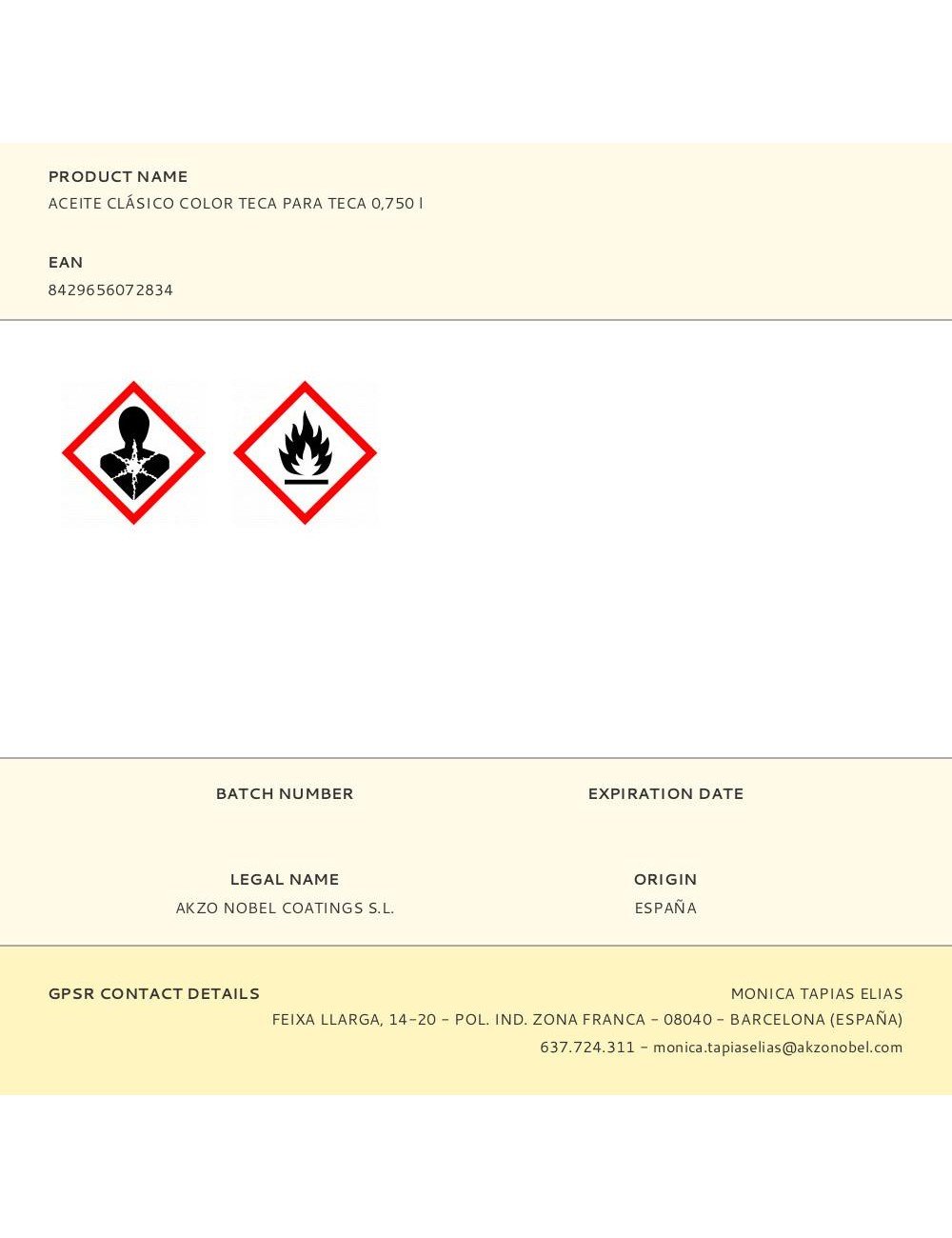 Aceite clásico para teca color teca 750 ml