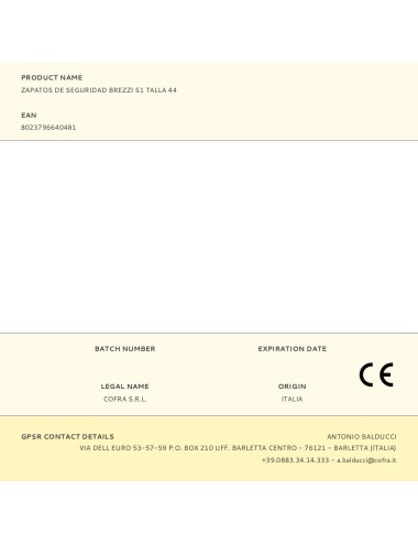 Zapatos de seguridad brezzi s1 talla 44