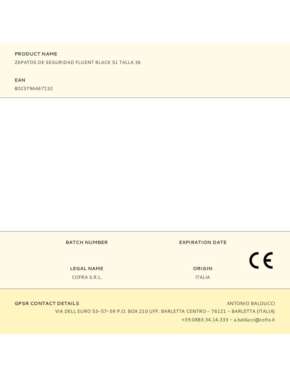 Zapatos de seguridad fluent black s1 talla 36