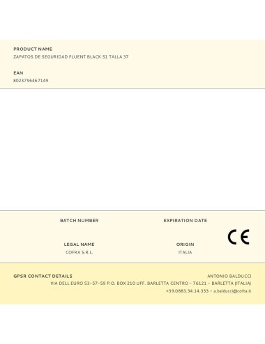 Zapatos de seguridad fluent black s1 talla 37