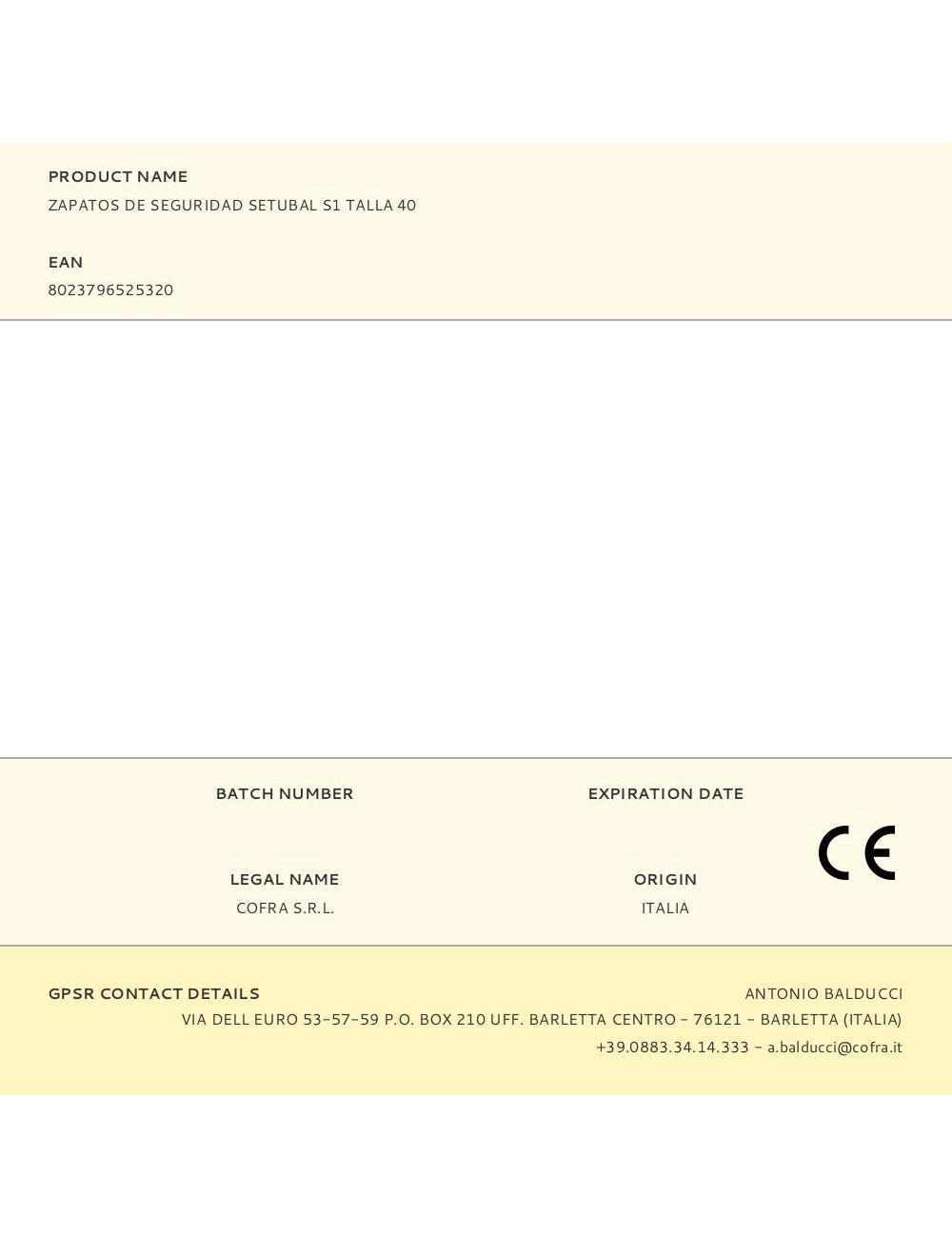 Zapatos de seguridad setubal s1 talla 40