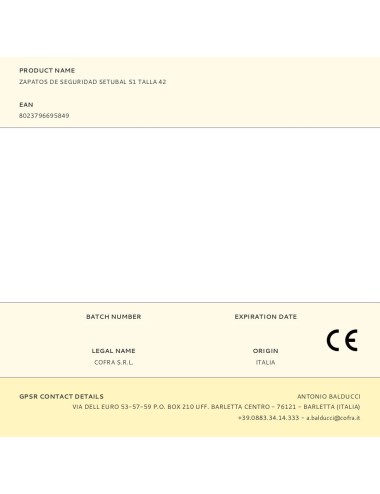 Zapatos de seguridad setubal s1 talla 42