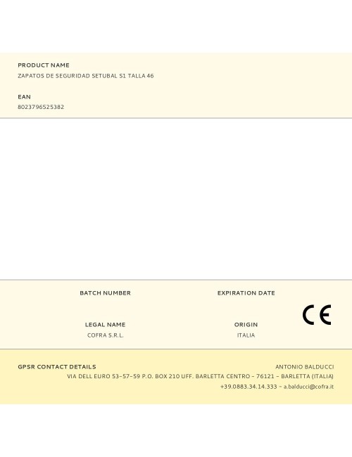 Zapatos de seguridad setubal s1 talla 46