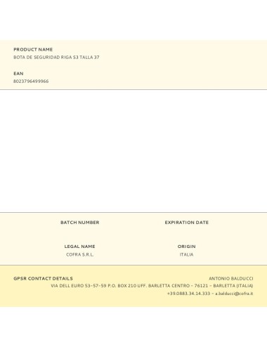 Bota de seguridad riga s3 talla 37