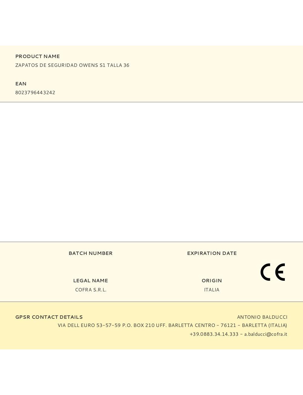 Zapatos de seguridad owens s1 talla 36