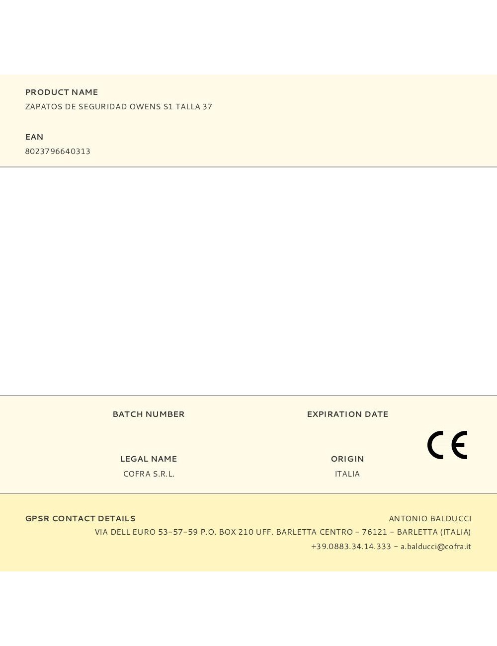 Zapatos de seguridad owens s1 talla 37