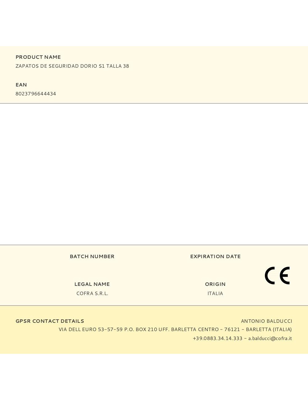 Zapatos de seguridad dorio s1 talla 38