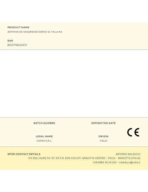 Zapatos de seguridad dorio s1 talla 42