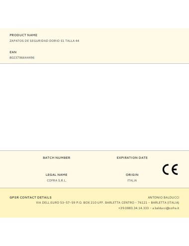 Zapatos de seguridad dorio s1 talla 44