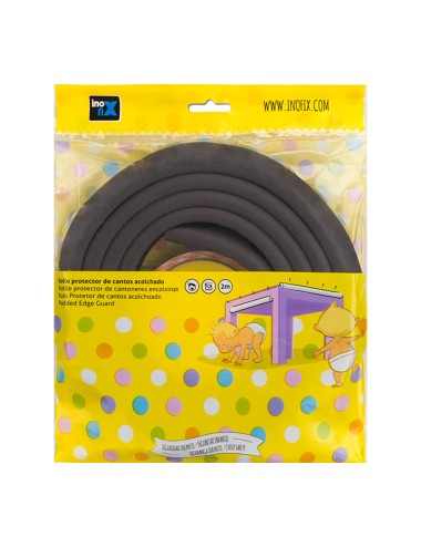 Rollo protector de cantos acolchado 2m marron 5003-4-001 (blister) inofix