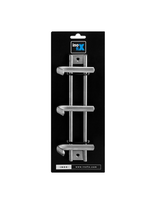 Colgador de acero inoxidable 3 ganchos (blister)