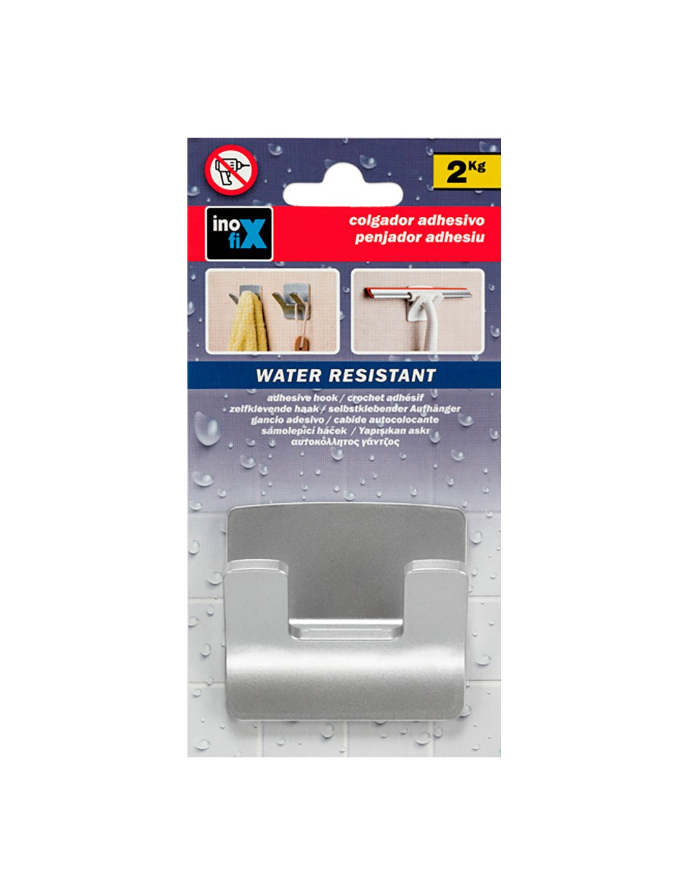 Colgador resistente al agua modelo rama doble cromo (blister)