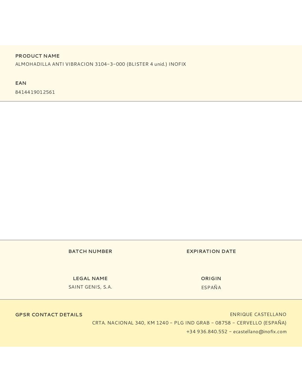 Almohadilla anti vibracion 3104-3-000 (blister 4 unid.) inofix