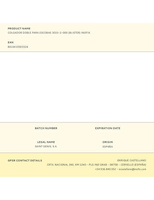 Colgador doble para escobas 3033-2-000 (blister) inofix