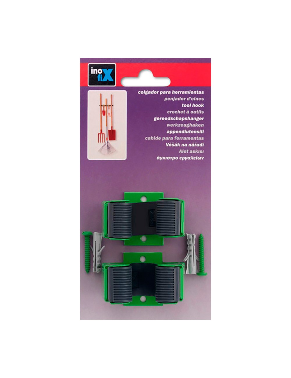 Colgador herramientas jardin verde 3036-5-000 (blister) inofix
