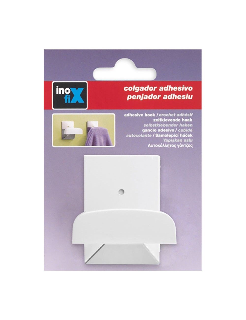 Colgador adhesivo metal-plastic grande (blister)