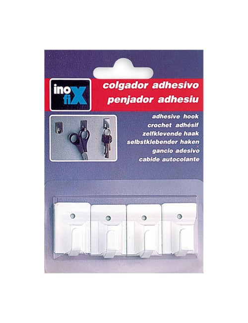 Colgador adhesivo blanco 2019-2-001 (blister 4 unid.) inofix