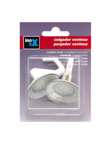 Colgador ventosa ø42mm articulado blanco 1208-2-000 (blister 2 unid.) inofix
