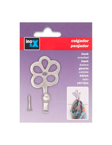 Colgador de laton modelo flor niquel (blister)