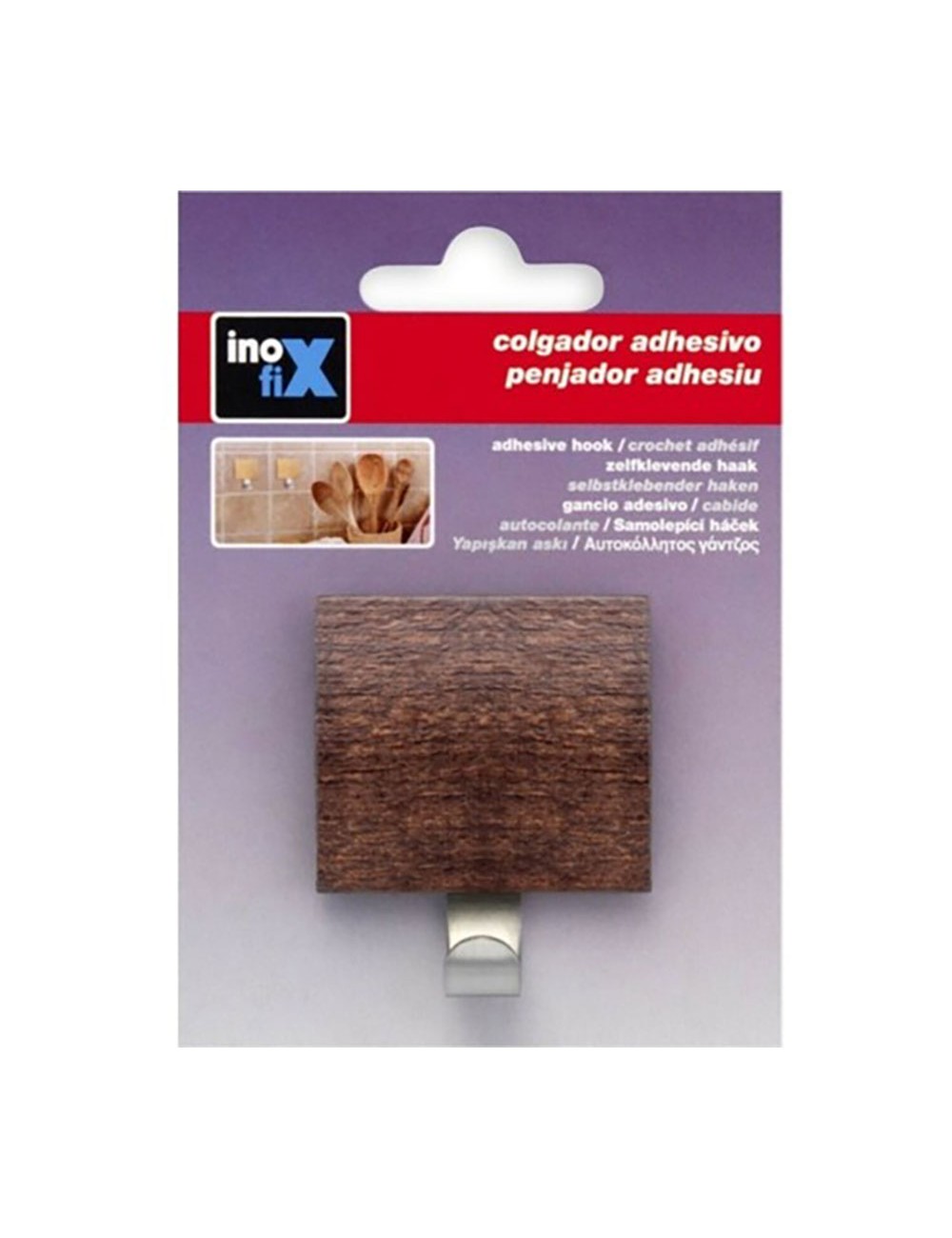 Colgador adhesivo wengue (blister)