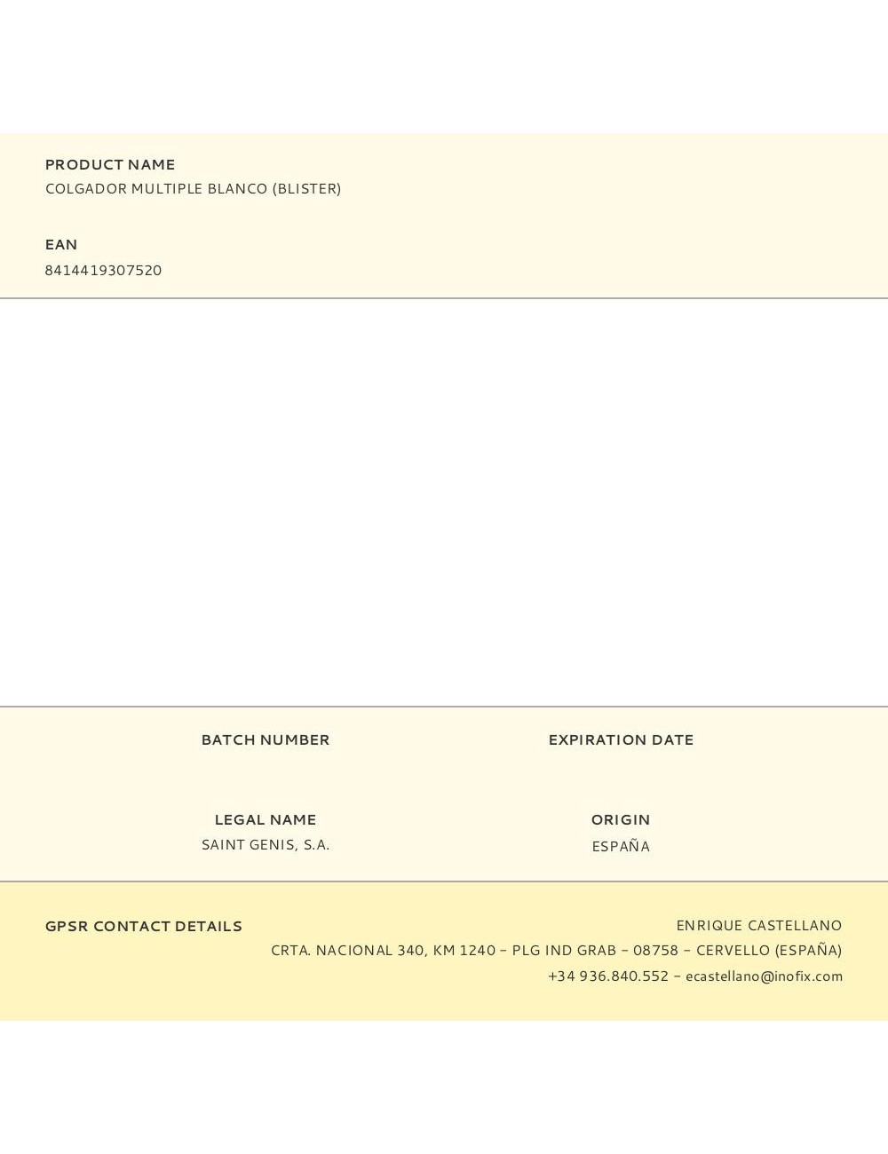 Colgador multiple blanco (blister)