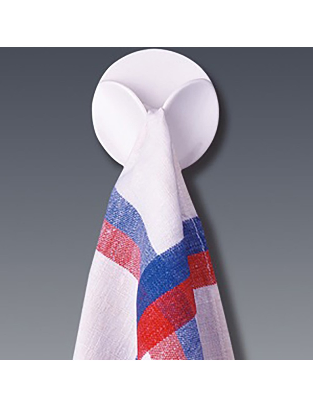 Colgador adhesivo paños de cocina, blanco, blister 2 unidades