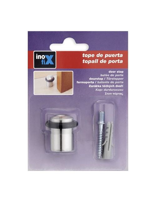 Tope de puerta con torica acero inoxidable (blister)