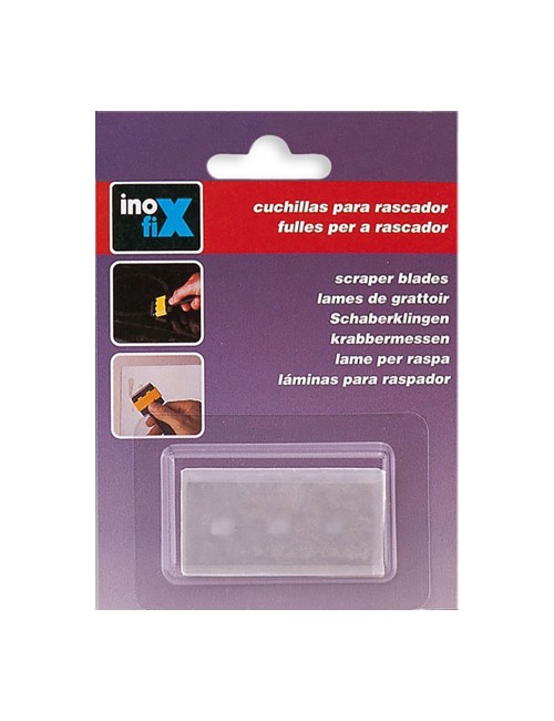 Repuesto cuchillas rascavidrios, blister 5 uds
