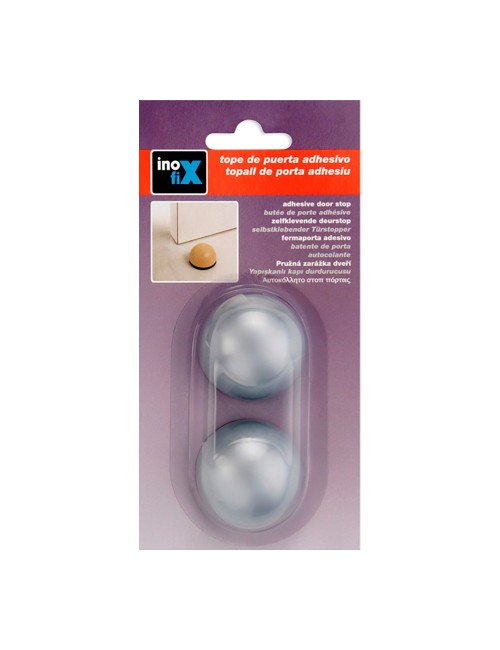 Tope adhesivo flexible gris metalizado (blister 2 unid.) inofix