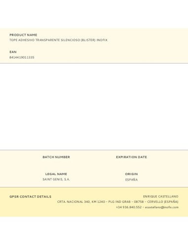 Tope adhesivo transparente silencioso (blister) inofix