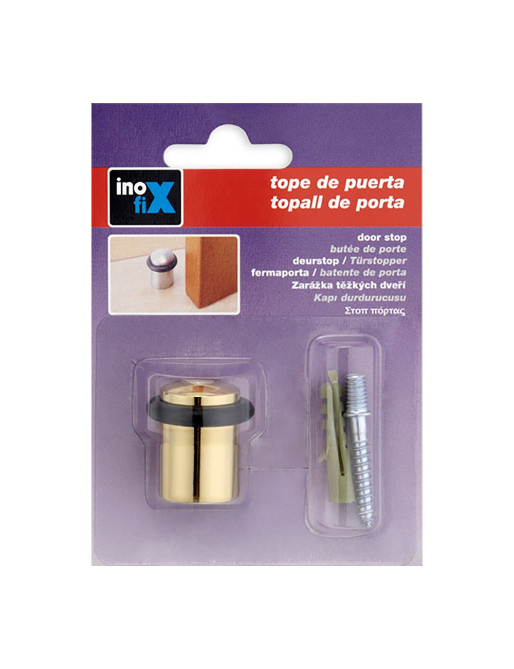 Tope de puerta con torica laton (blister)