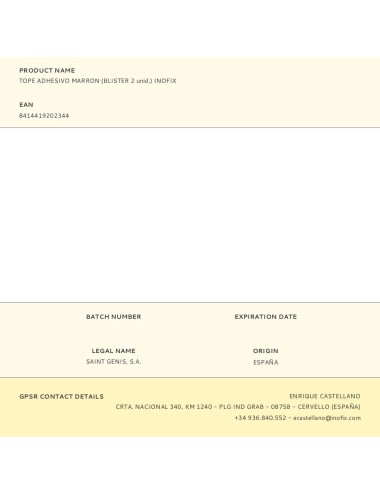 Tope adhesivo marron (blister 2 unid.) inofix