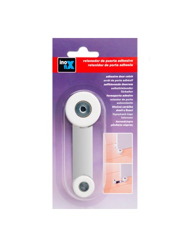 Tope retenedor giratorio metalico blanco (blister) inofix