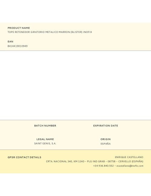 Tope retenedor giratorio metalico marron (blister) inofix