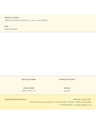 Cablefix adhesivo blanco 4 m 5,5 x 5 mm, blister