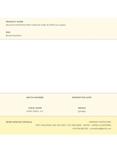 Enlaces surtidos para cablefix 2200, blister 10 unidades