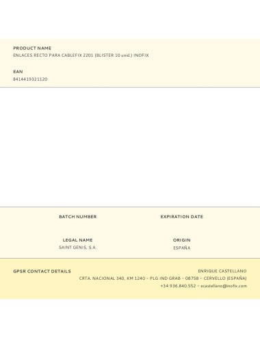 Enlaces recto para cablefix 2201 (blister 10 unid.) inofix