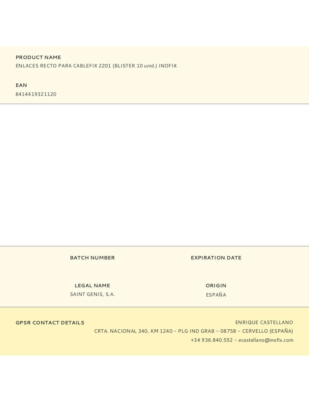 Enlaces recto para cablefix 2201 (blister 10 unid.) inofix