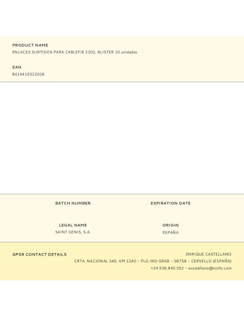 Enlaces surtidos para cablefix 2202, blister 10 unidades