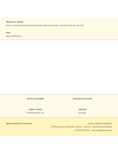 Pack 2 conteras antideslizantes para escalera-taburete pe 40-20 edm