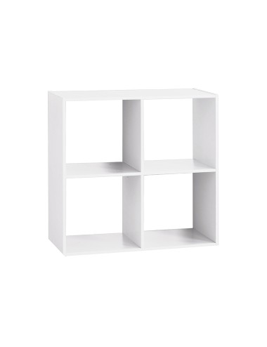 Estanteria madera para 4 cajas organizadoras blanco 67,6 x 32 x 67,6 cm