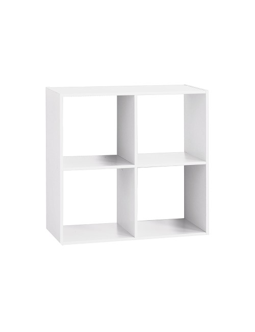Estanteria madera para 4 cajas organizadoras blanco 67,6 x 32 x 67,6 cm