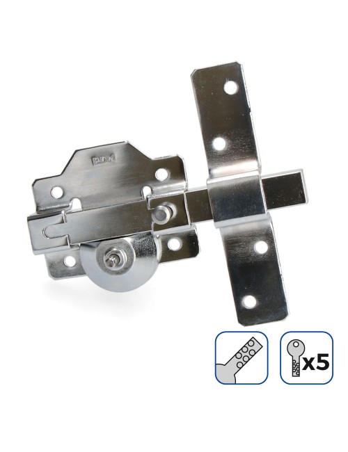 Cerrojo de superfície níquel con cilindro redondo seguridad y pestillo apertura