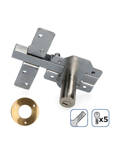 Cerrojo de superfície níquel con cilindro redondo seguridad y pestillo apertura