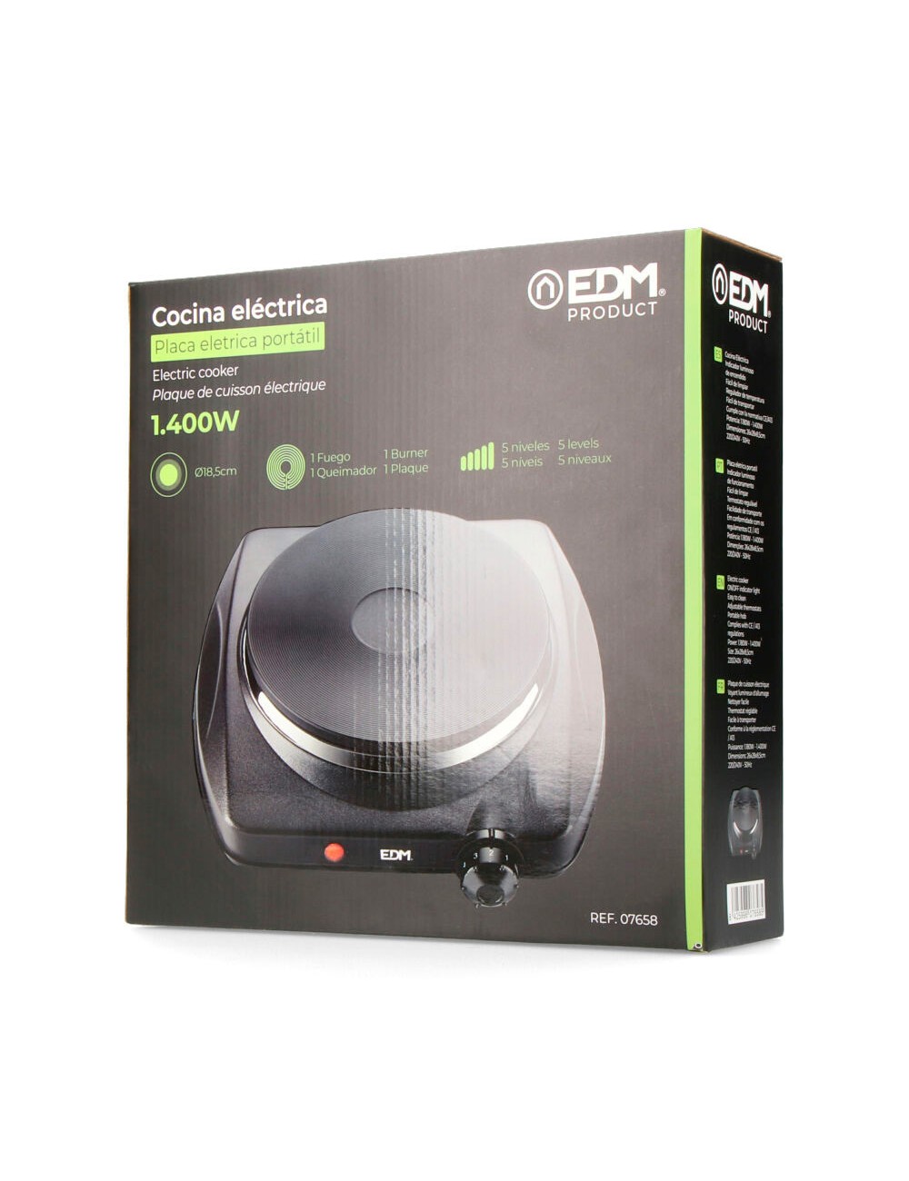 Cocina electrica 1 fuego ce/a13 1400 w negra