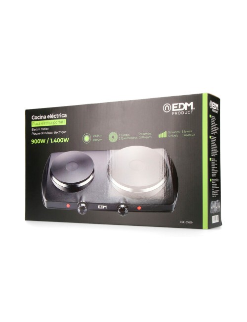 Cocina electrica 2 fuegos ce/a13 1400 w negra