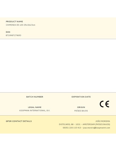 Iluminación decorativa con forma de chimenea de led 29 x 10 x 23 cm