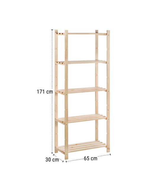 Estanteria pino serie natura sin barniz 100% pefc cert 171 x 65 x 30 cm