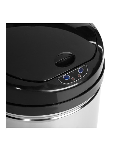 Papelera con sensor de apertura automática modelo alpha color plata/negro 42 l